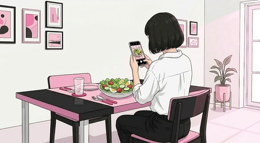 料理を撮影してカロリーをチェック